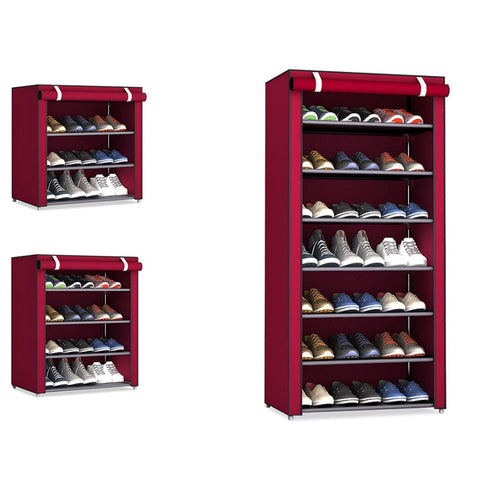 Non-woven Fabric Storage Shoe Rack Hallway Cabinet Organizer Holder 4/5/6 Layers Assemble Shoes Shelf DIY Home Furniture