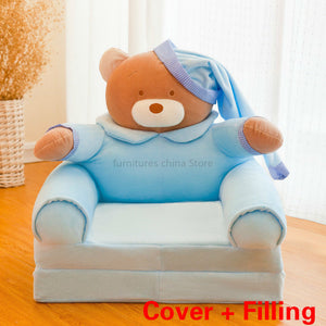 Disassembled Washed Kids Sofa Fashion Children Sofa Folding Cartoon Cute Baby Mini Sofa Kindergarten Baby Seat Sofa with Filling